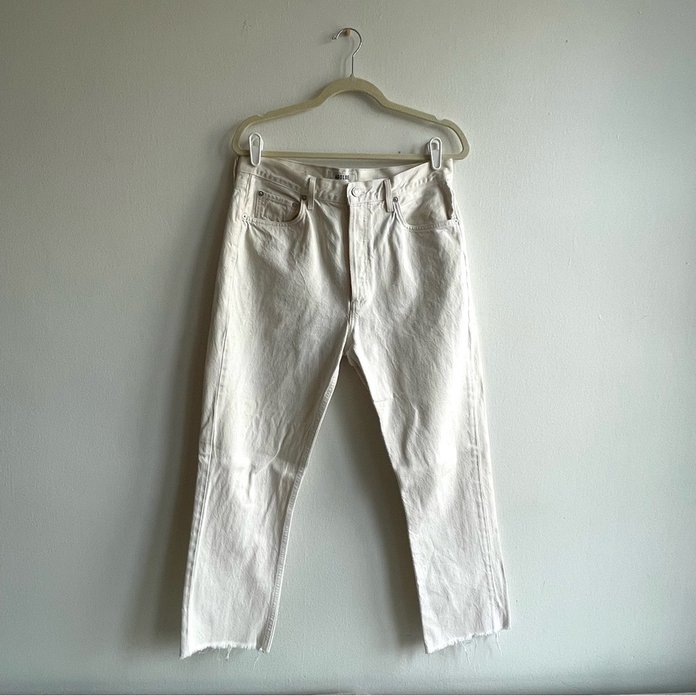 Agolde Raw Hem Remy High Rise Straight Leg Jeans